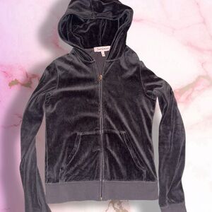 Vintage Grey velvet Juicy Couture zip up hoodie